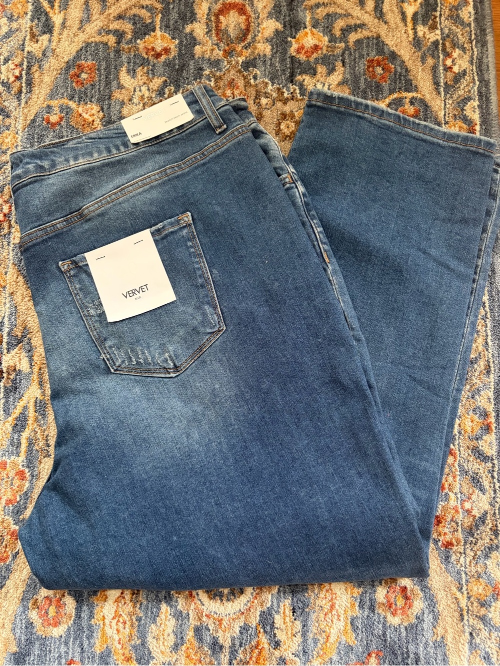 VERVET Women’s Straight Jeans in Medium Blue